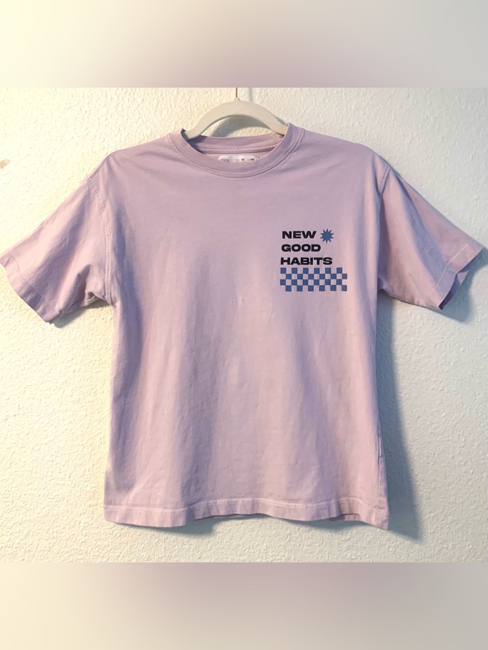 Zara Kids Lavender 'New Good Habits' Graphic Tee Size 10